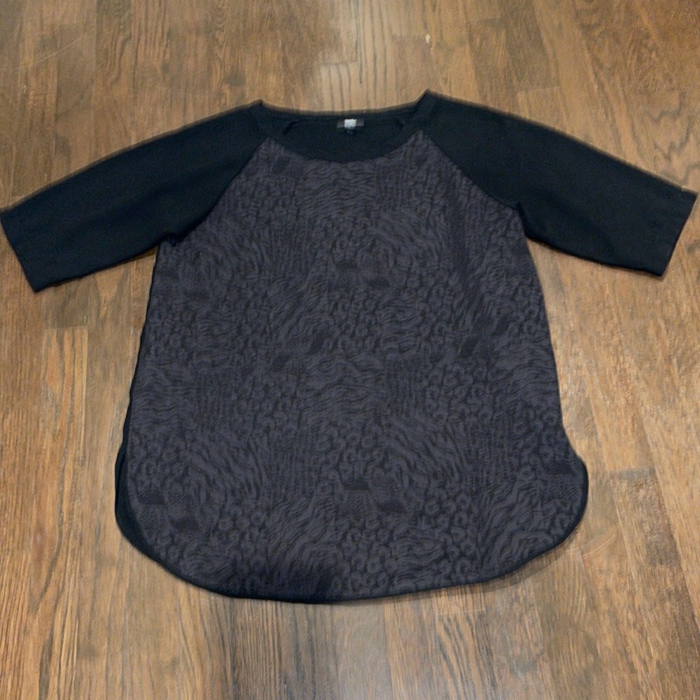 Black on black Leopard print blouse